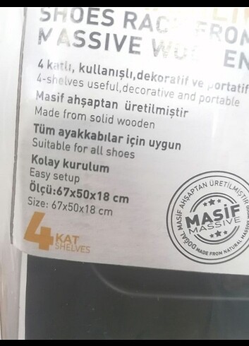  Beden Renk Ahşap ayakkabılık 