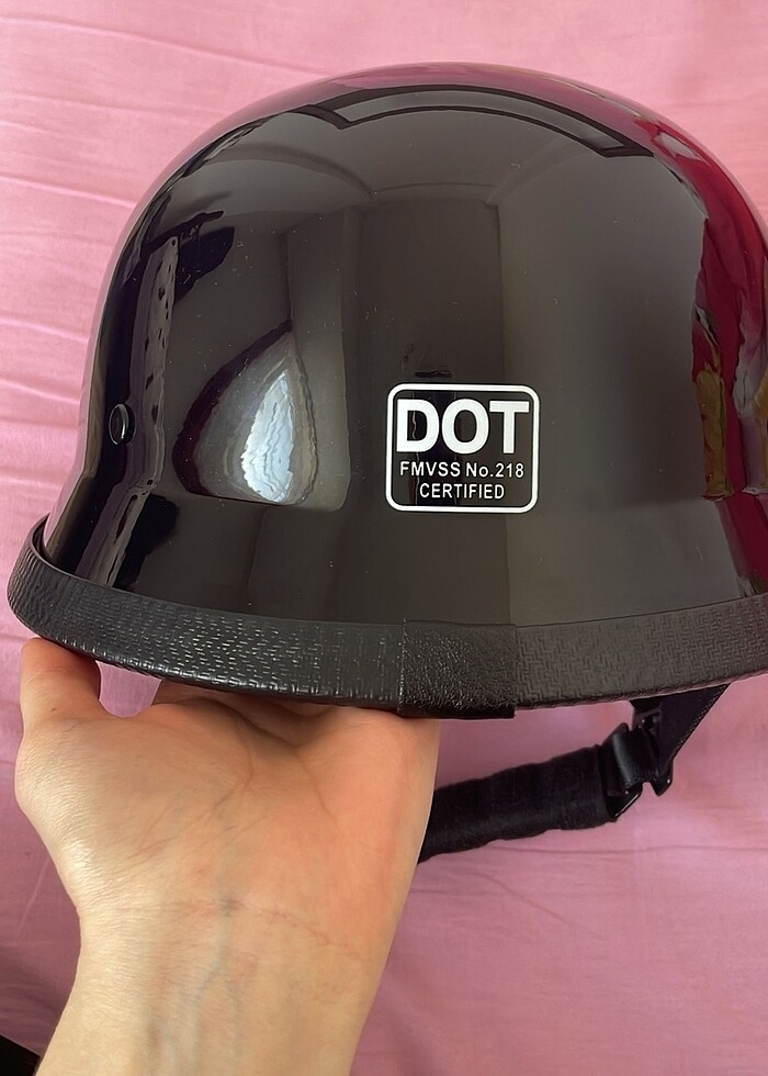 Motorbisiklet siyah parlak kask - Görsel 2