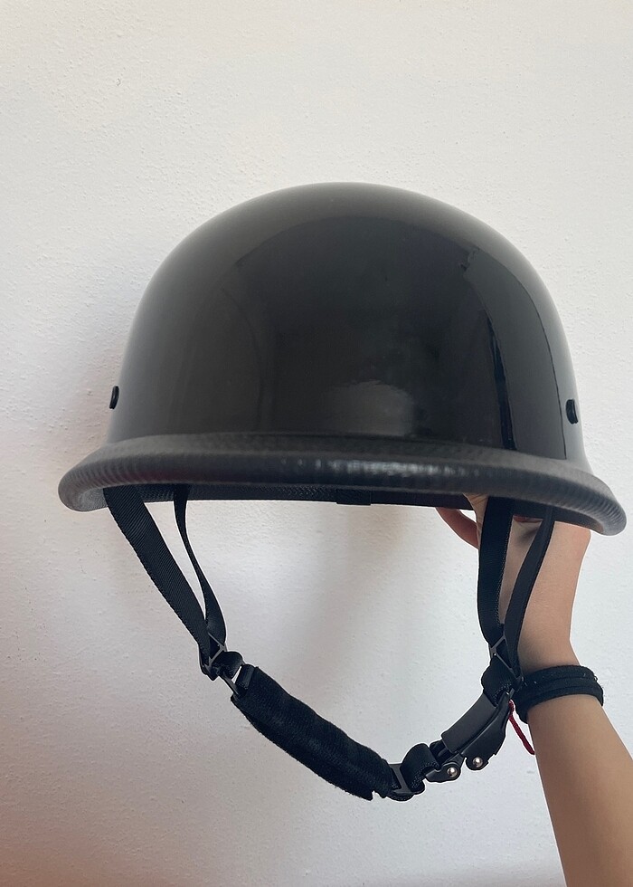 Motorbisiklet siyah parlak kask - Görsel 3