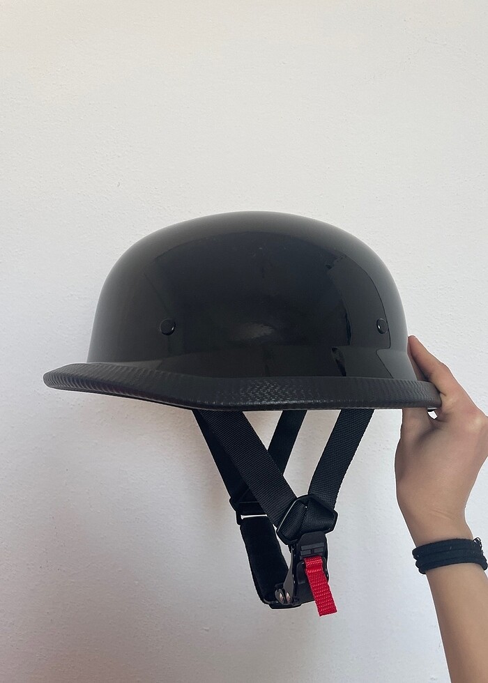 Motorbisiklet siyah parlak kask - Görsel 4