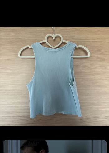 l Beden Mavi Denim Baskılı Kadın Atlet