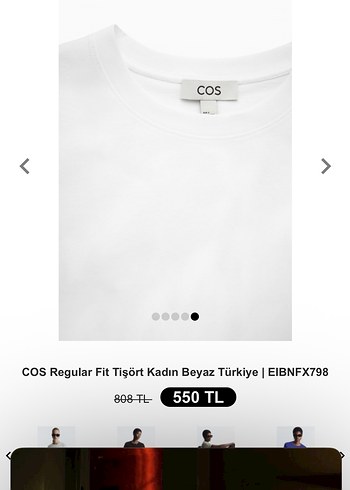 Cos COS Beyaz Regular Fit Kadın Tişört