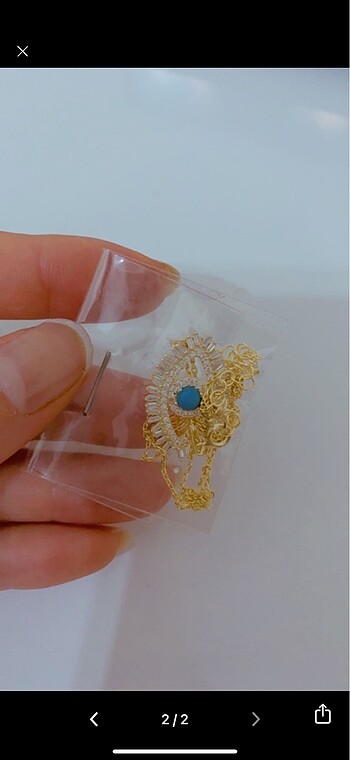 Gümüş göz kolye - Görsel 2