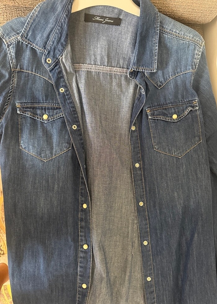 Mavi jean gömlek - Görsel 3