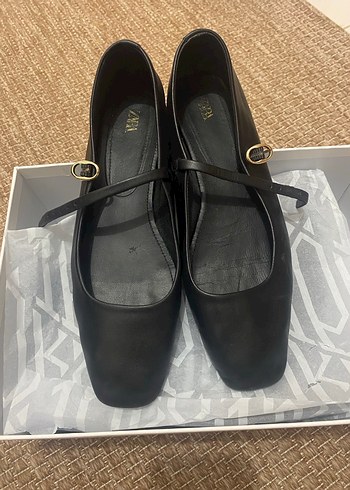 Siyah Tokalı Kadın Deri Babet Ayakkabı - Görsel 2