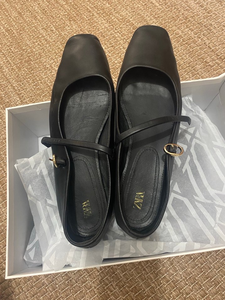 Siyah Tokalı Kadın Deri Babet Ayakkabı - Görsel 3