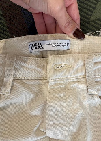 Krem Pamuklu Normal Boy Kadın Jean - Görsel 3