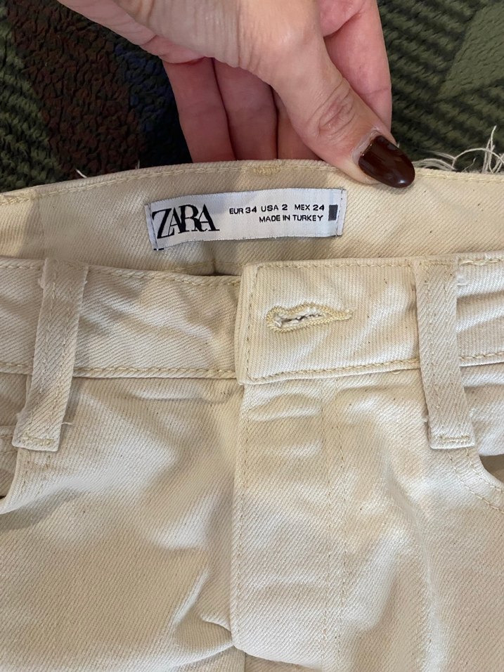 Krem Pamuklu Normal Boy Kadın Jean - Görsel 3