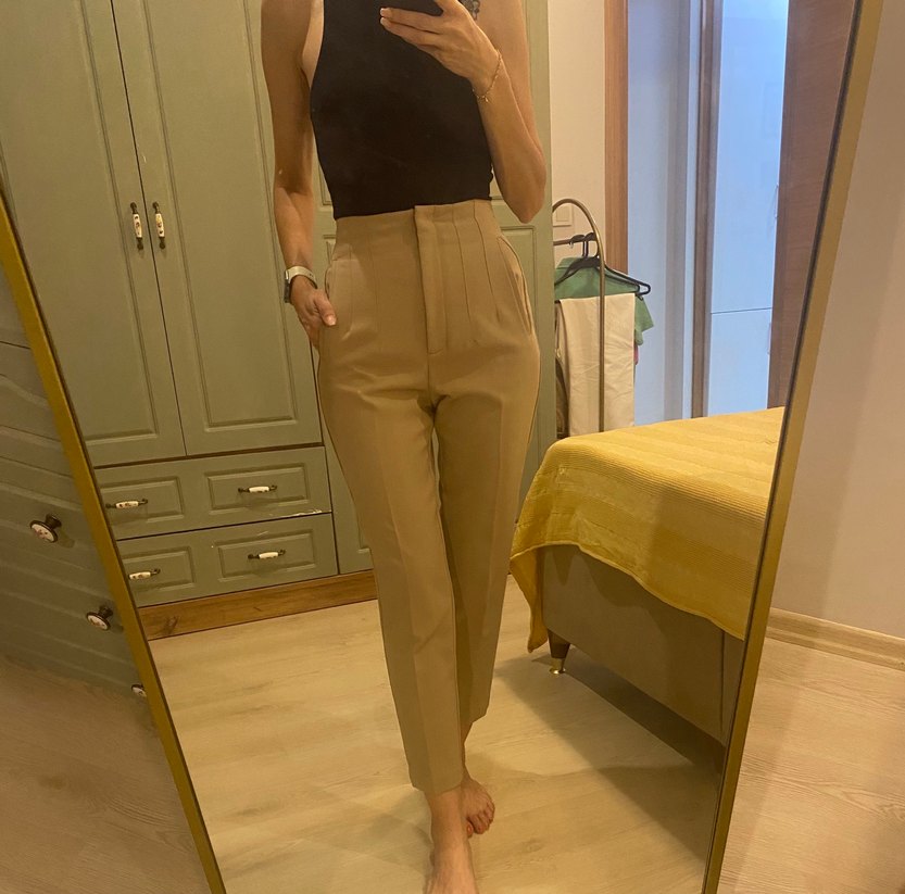 Bej Kadın Kumaş Pantolon - Görsel 2