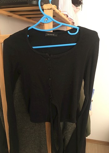 xs Beden kahverengi Renk İki crop triko kazak
