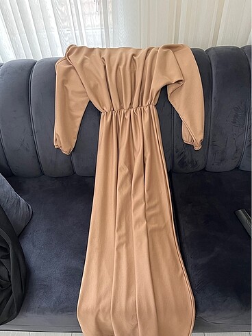 l Beden camel Renk Sade elbise