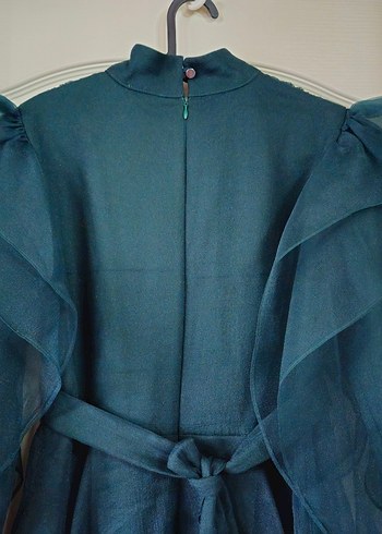 xl Beden Koyu yeşil, uzun Drapeli Gotik tesettür Abiye