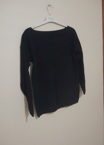 Siyah Rahat Kesim Kadın Sweatshirt - Görsel 3