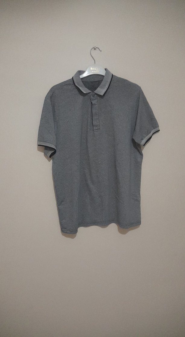 Gri Kısa Kollu Erkek Polo Tişört - Görsel 2