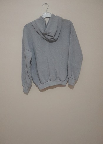 Gri Kadın Kapüşonlu Sweatshirt - Görsel 3