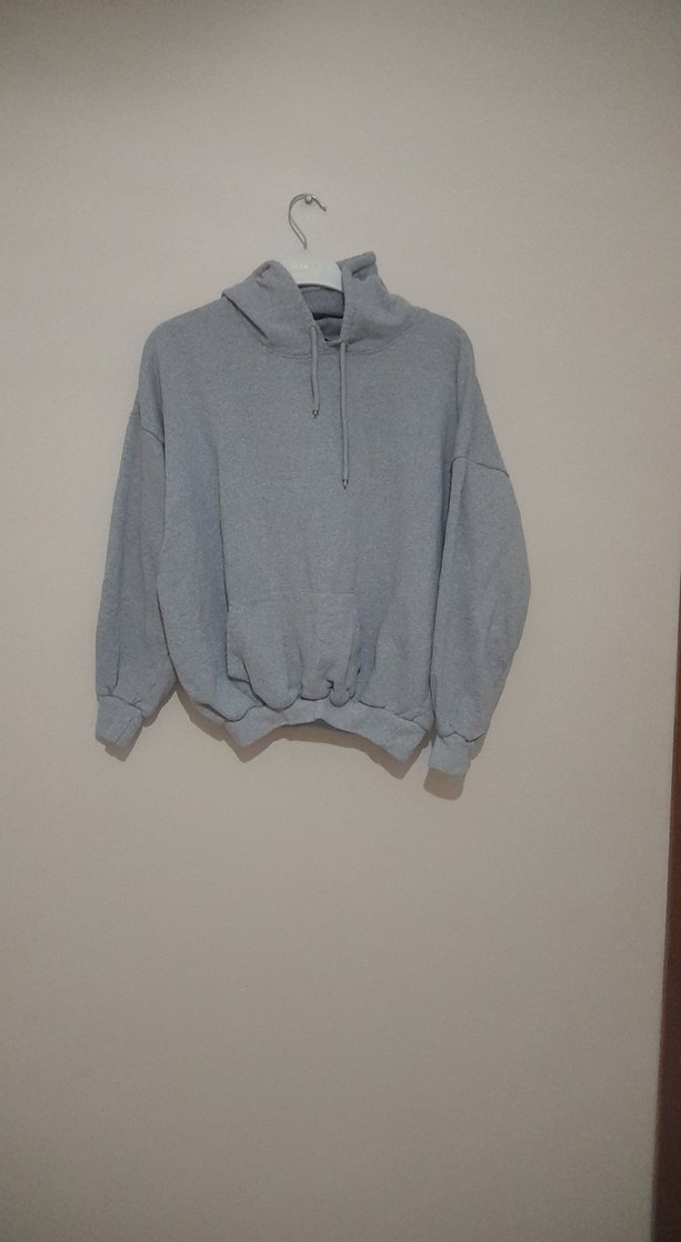 Gri Kadın Kapüşonlu Sweatshirt - Görsel 2