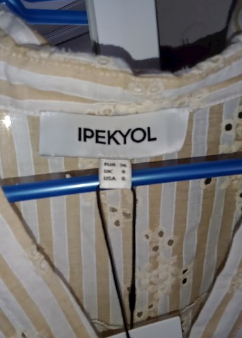 ipekyol Bej Nakışlı Dantel Detaylı Midi Elbise