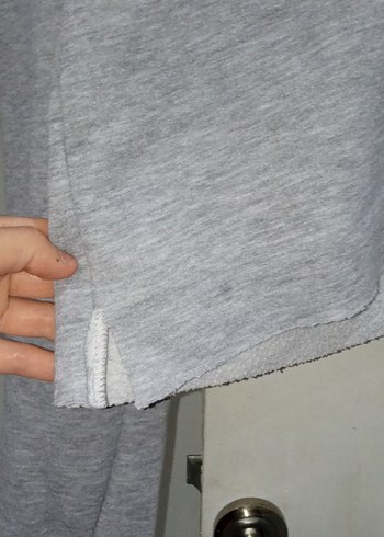 Gri Kadın Kapüşonlu Sweatshirt - Görsel 5