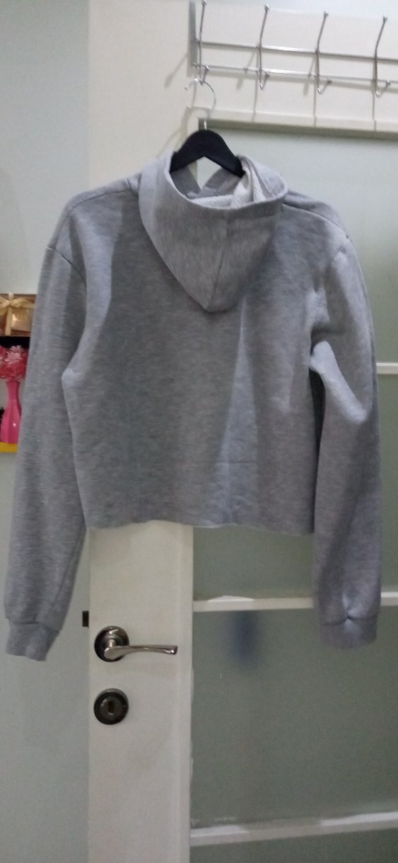 Gri Kadın Kapüşonlu Sweatshirt - Görsel 3