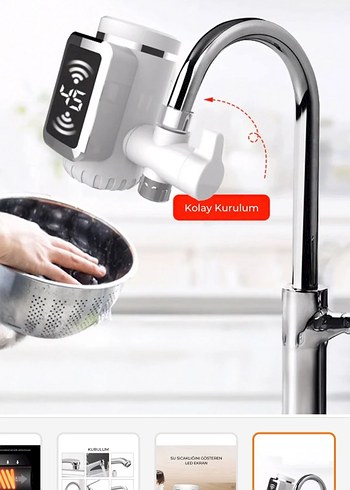 Su ısıtıcı elektirikli Musluk Üstü Sıcak Soğuk Su Arıtıcı - Görsel 2