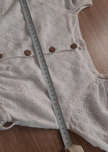 Kız Çocuk Beyaz Nakışlı Pamuk Elbise - Görsel 4