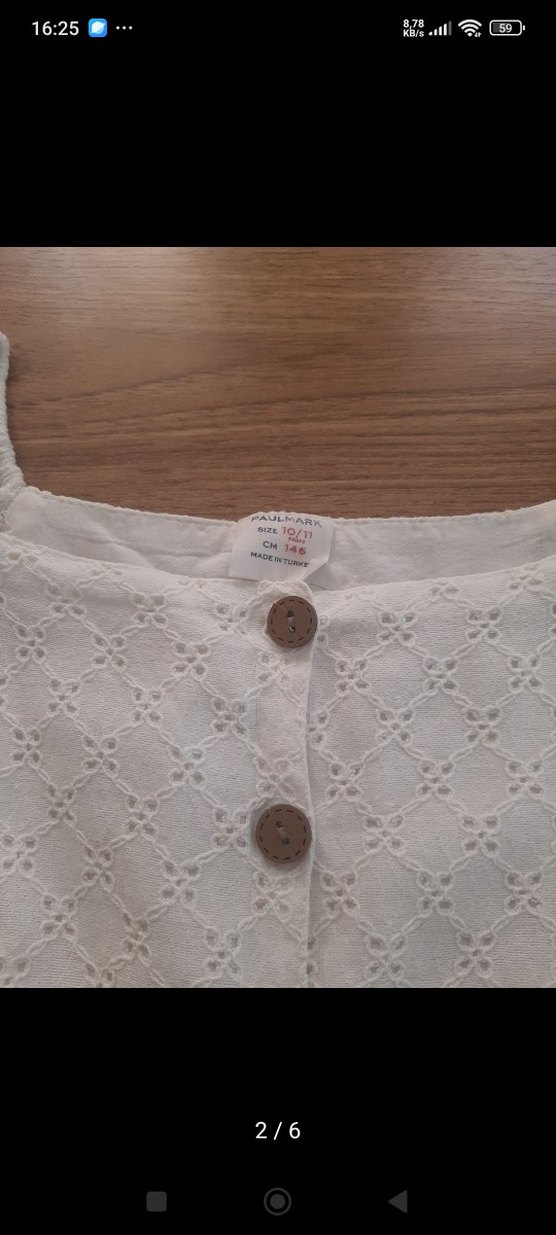 Kız Çocuk Beyaz Nakışlı Pamuk Elbise - Görsel 3