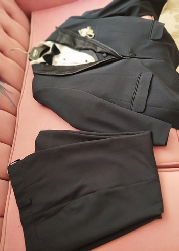 Erkek Siyah Klasik Düğmeli Ceket takım elbise 12.13 yaş - Görsel 3