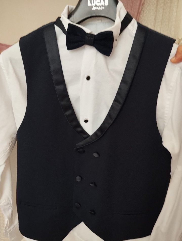 Erkek Siyah Klasik Düğmeli Ceket takım elbise 12.13 yaş - Görsel 5