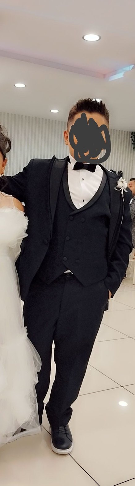 Erkek Siyah Klasik Düğmeli Ceket takım elbise 12.13 yaş - Görsel 4