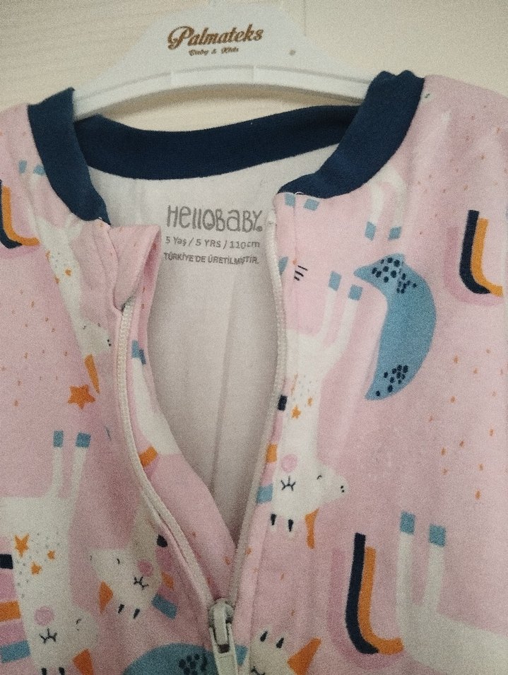 Kız Çocuk Pembe Fermuarlı Polar Tulum 5 yaş - Görsel 2