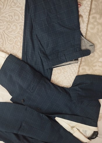 Düğmeli Erkek Yelek, Kareli Desen, Regular Fit takım elbise - Görsel 4