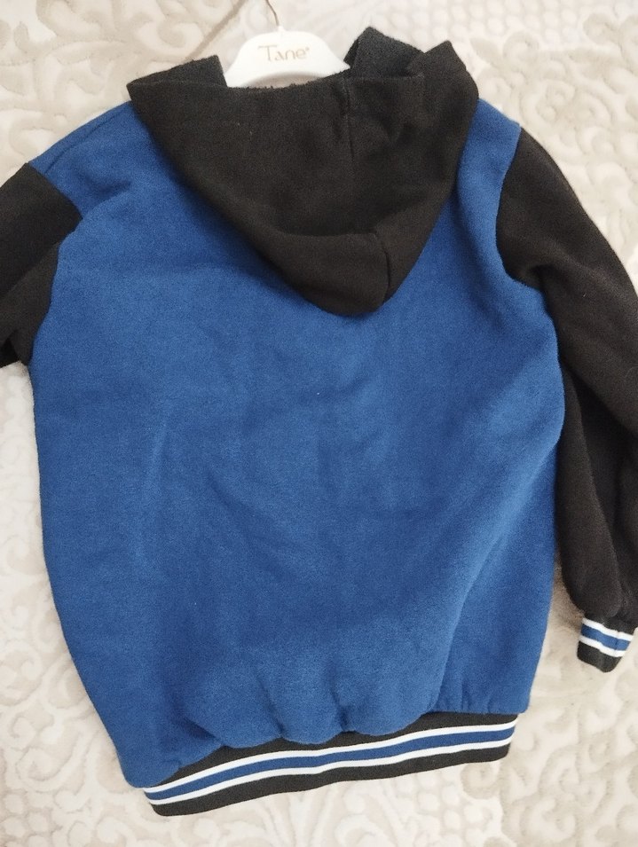 Erkek Çocuk Kapüşonlu Mavi Streetwear Ceket - Görsel 2