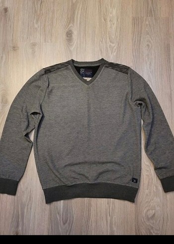 Gri cazador Erkek Bisiklet Yaka Sweatshirt - Görsel 2