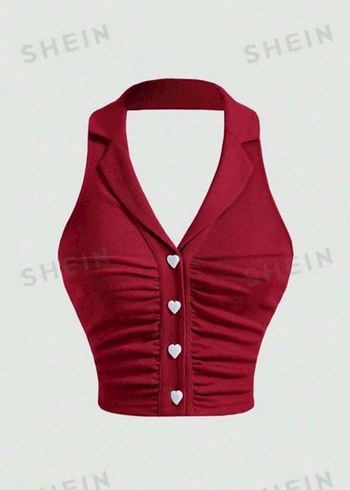 shein kalp düğme detaylı crop