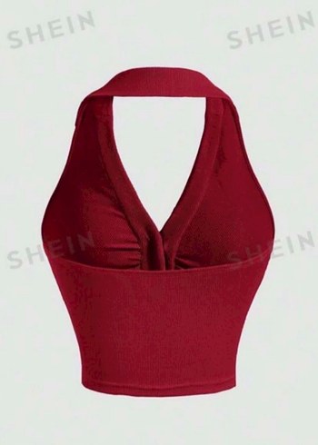 Sheinside shein kalp düğme detaylı crop