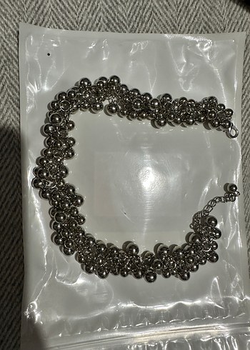 Gri Zincir Detaylı Midi Kadın Kolye - Görsel 2