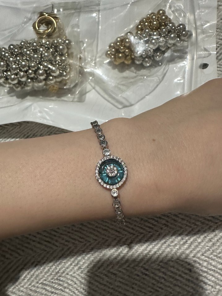 Turkuaz Taşlı Bohem Kadın Bileklik - Görsel 2