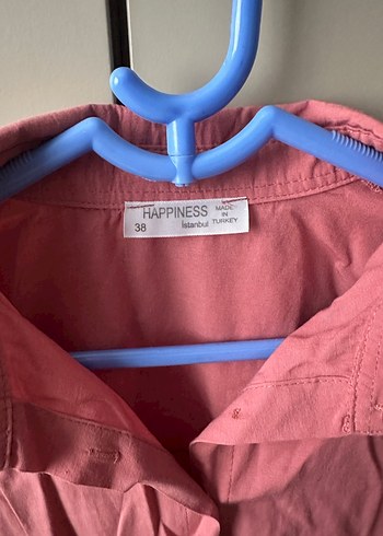 Düğmeli Pembe Uzun Kollu  Gömlek - Görsel 2