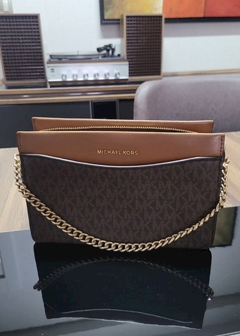 Michael Kors Zincir Detaylı Kahverengi Deri Çanta