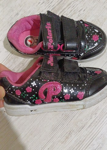 Kız Çocuk Siyah Pembe Rock Punk Spor Ayakkabı - Görsel 2