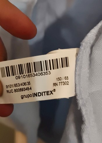 Mavi Keten Kadın Gömlek, Düğmeli, Uzun Kollu zara 11/12 yas - Görsel 4