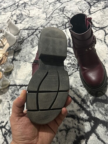 33 Beden bordo Renk Bot & çizme