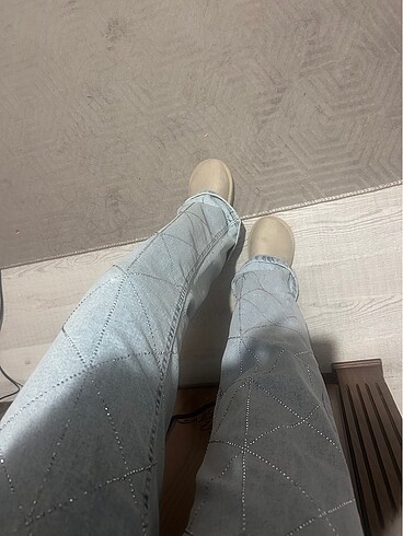 Taşlı mom jean - Görsel 6