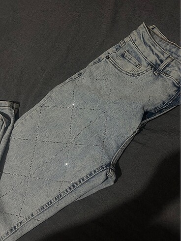 Taşlı mom jean - Görsel 3