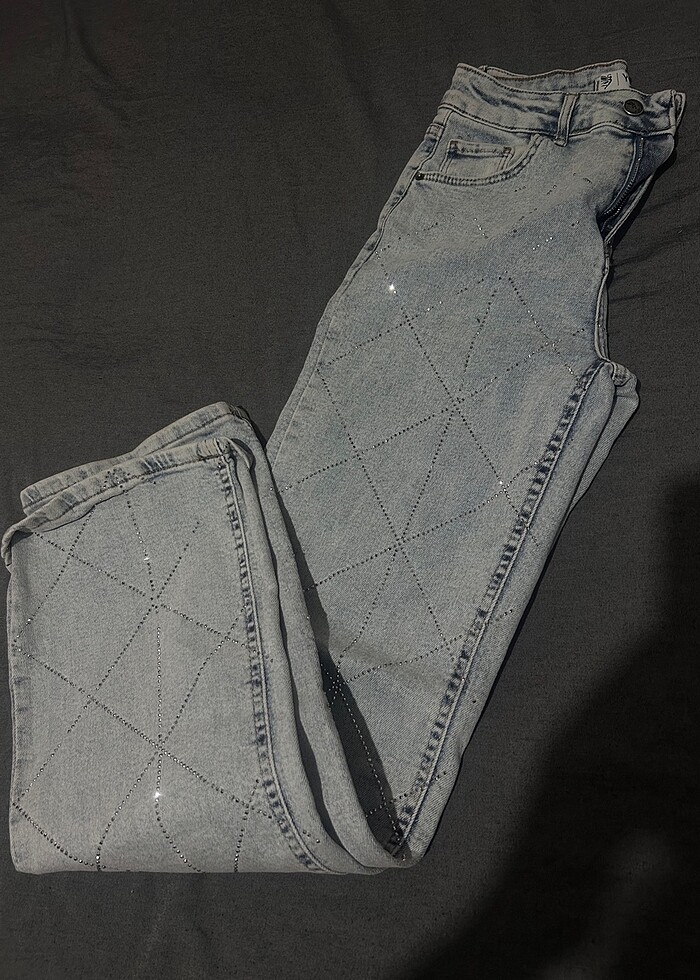 Taşlı mom jean - Görsel 2