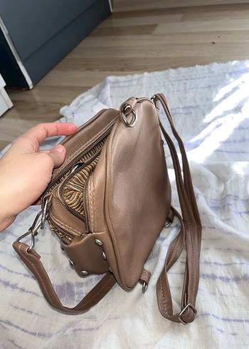 Diğer Kahverengi Deri Çıtçıtlı Kadın Çanta