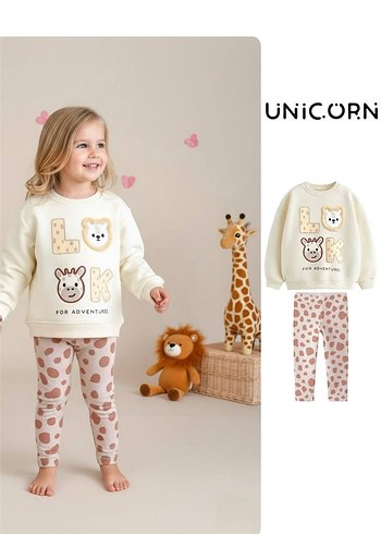 Bebek Erkek Leopar Desenli Uzun Kollu Takım - Görsel 2