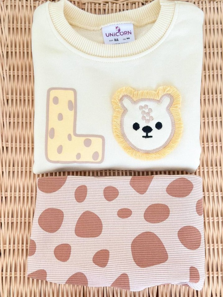 Bebek Erkek Leopar Desenli Uzun Kollu Takım - Görsel 4