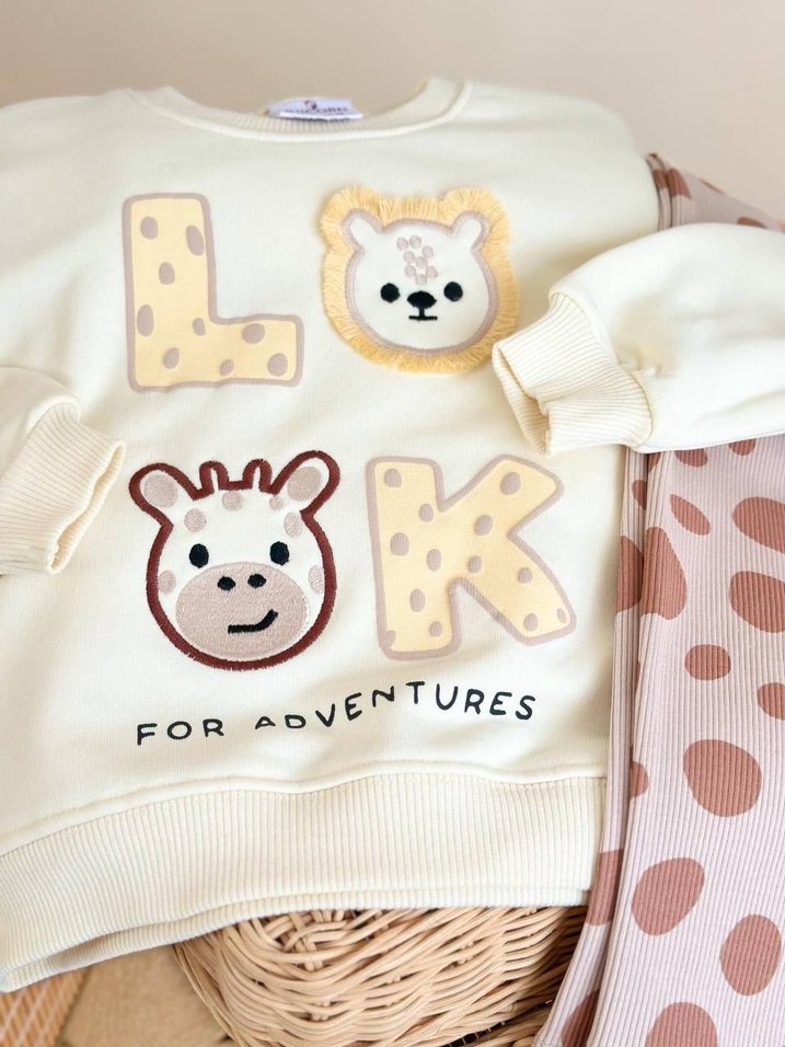 Bebek Erkek Leopar Desenli Uzun Kollu Takım - Görsel 3