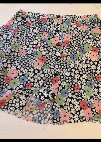 Çiçek Desenli Düğmeli Bohem Midi Etek - Görsel 6